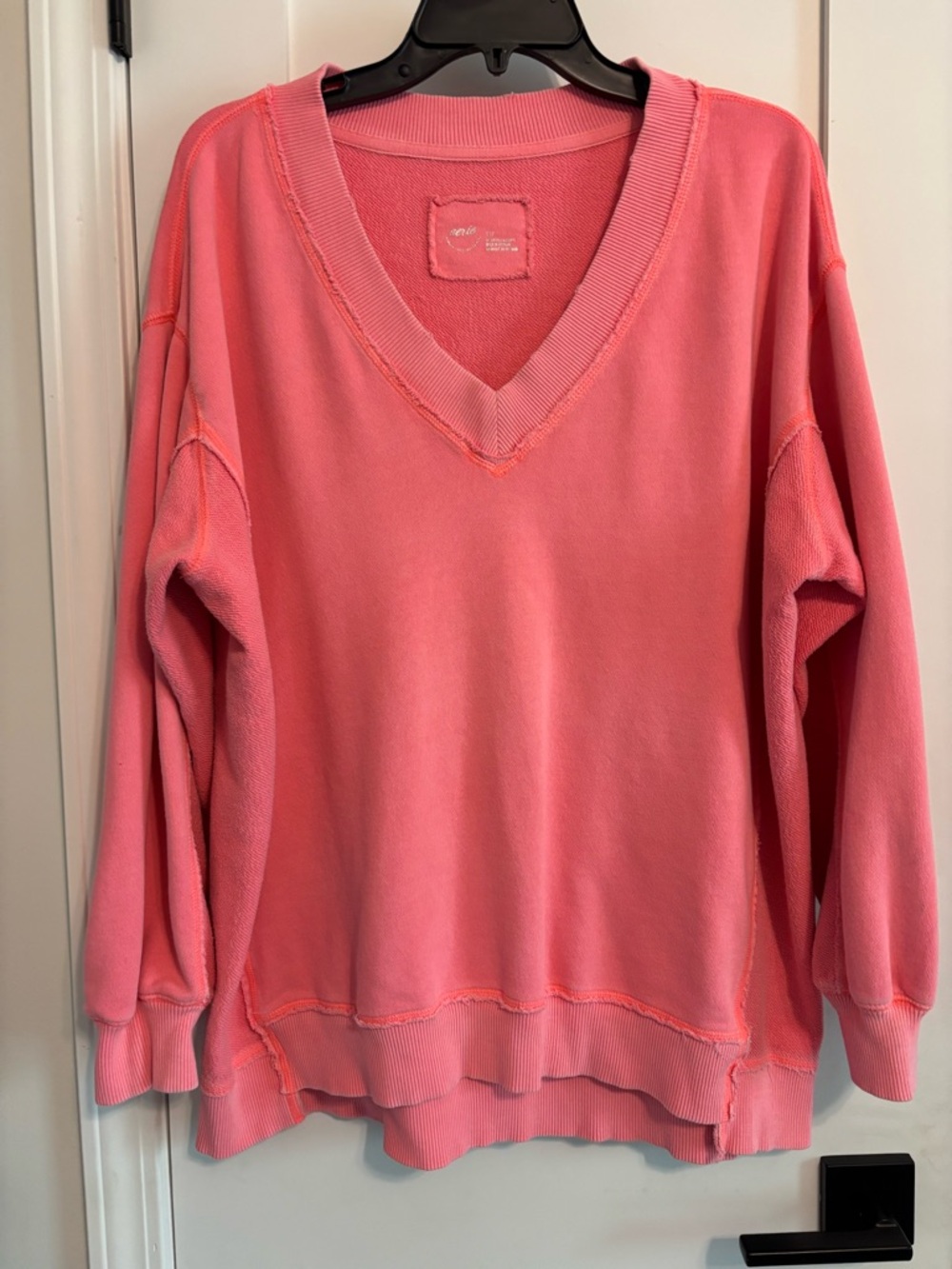 aerie Coral Pink V-Neck Women's Sweater Pullover